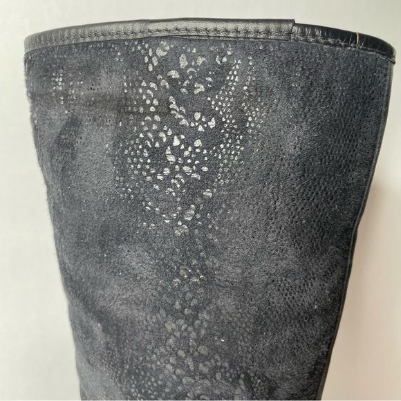 Pajar Black Suede & Leather Snake Print Shearling Fur Lined Winter Boots Size 6 - Picture 5 of 12